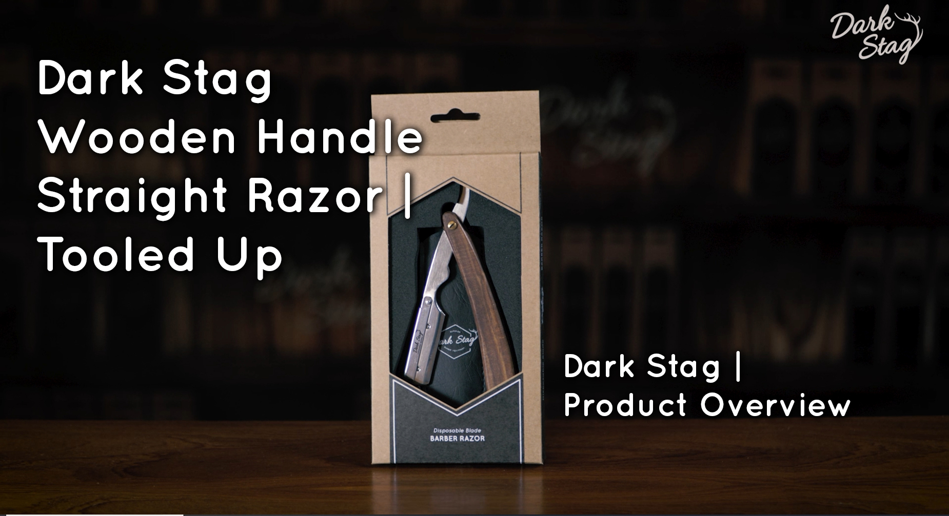 Dark Stag Straight Razor Wooden Handle - Pelosi Labels